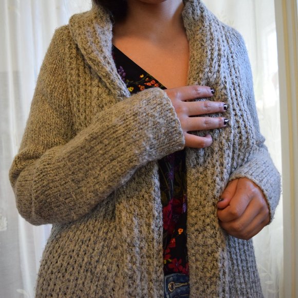 Fuzzy Grey Cardigan - Picture 3 of 8